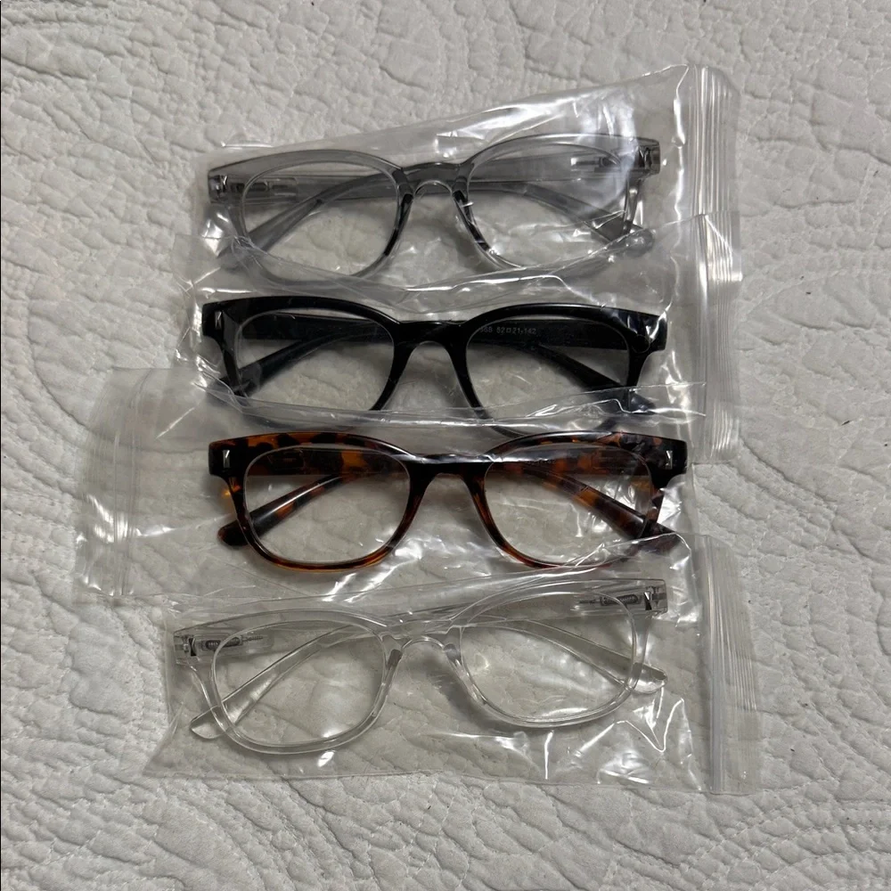 Set of Four Stylish Reading Eyeglasses +1.0 Strength